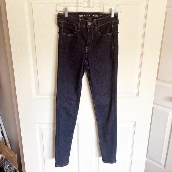 American Eagle Outfitters Women’s Dark Wash Skinny Jeans Size 4 Regular - Picture 1 of 5